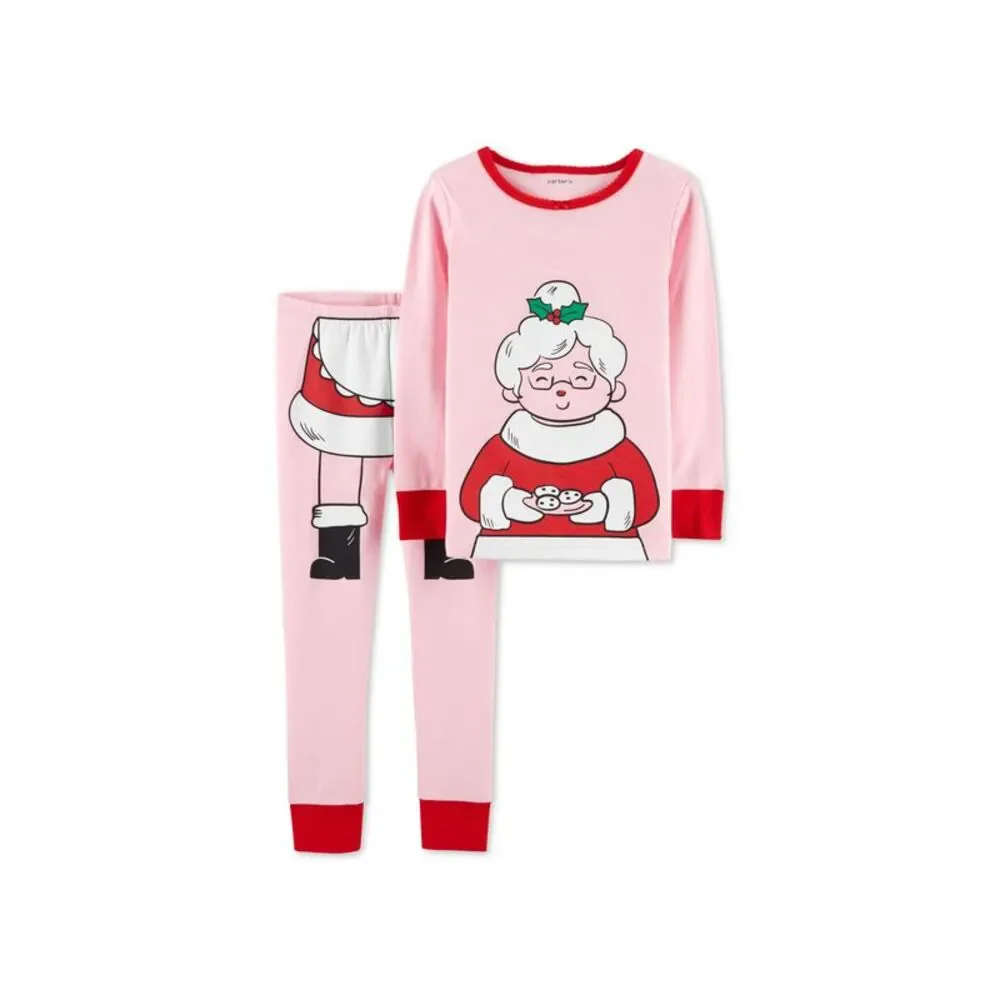 Carter's Baby Girls 2-Pc. Snug-Fit Mrs. Claus Cotton Pajamas Set